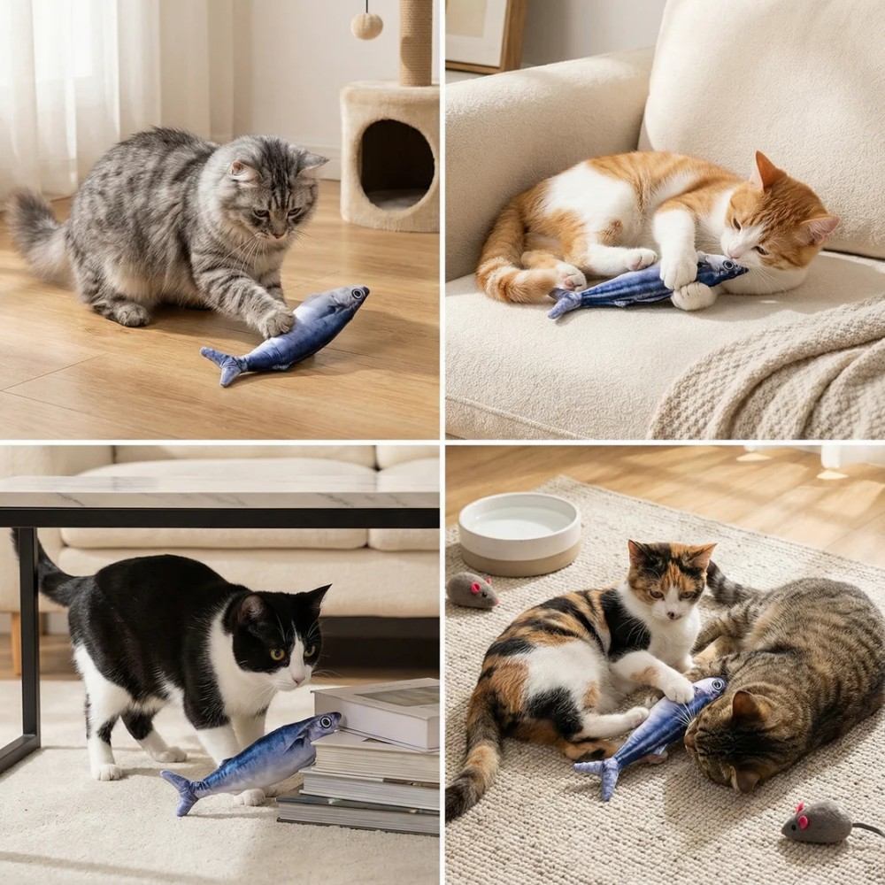 Interactive Wiggly Fish Cat Toy Bowlift Bark&Paw Lab