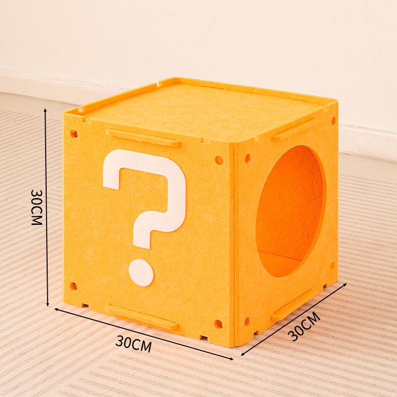 3-in-1 Felt Cat Scratcher Tunnel Cave DIY Modular Hideaway Bed Play House for Cats