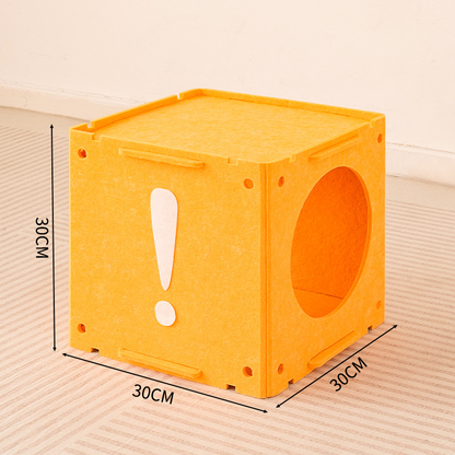 3-in-1 Felt Cat Scratcher Tunnel Cave DIY Modular Hideaway Bed Play House for Cats