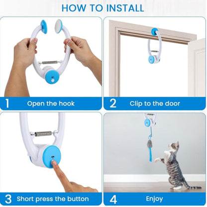 Cat Interactive Toy USB Rechargeable Hanging Automatic Retractable Teaser Bark&Paw Lab