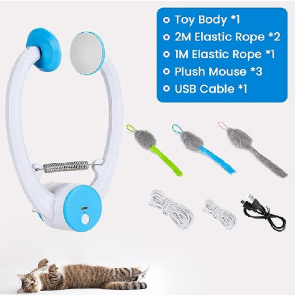 Cat Interactive Toy USB Rechargeable Hanging Automatic Retractable Teaser Bark&Paw Lab