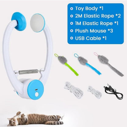 Cat Interactive Toy USB Rechargeable Hanging Automatic Retractable Teaser Bark&Paw Lab