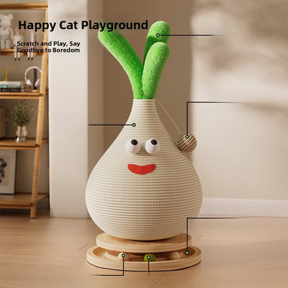 Sisal Garlic Cat Scratcher Bed No Shedding Integrated Sofa Lounge Vertical Large Claw Pad Toy