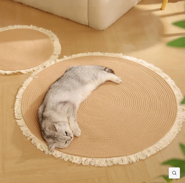 Durable Cat Scratch Mat Rug with Fringe Bark&Paw Lab