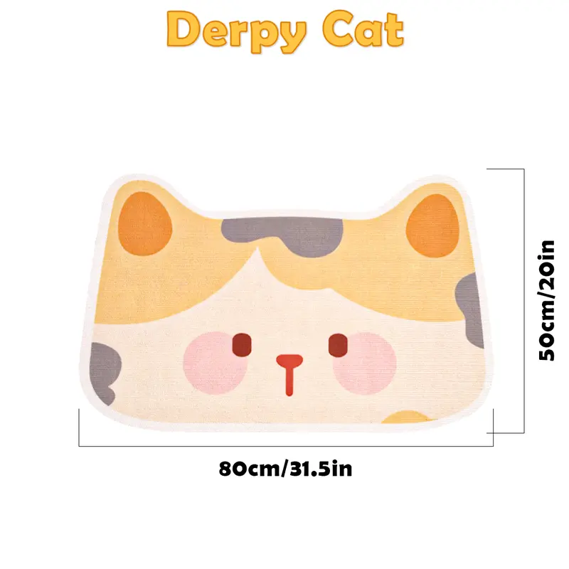 Smart Well Kawaii Cat Scratcher Mat Self-Adhesive Felt Scratch Pad & Wall Protector for Sofa Door Wall Mounted Board with Bell