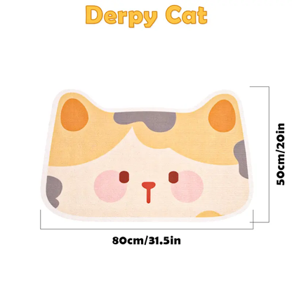 Smart Well Kawaii Cat Scratcher Mat Self-Adhesive Felt Scratch Pad & Wall Protector for Sofa Door Wall Mounted Board with Bell