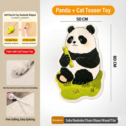 Smart Well Kawaii Cat Scratcher Mat Self-Adhesive Felt Scratch Pad & Wall Protector for Sofa Door Wall Mounted Board with Bell