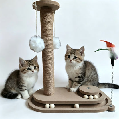 New Vertical All-in-One Cat Tree Oval Sisal Scratching Post & Board Tall Durable & Low-Shedding