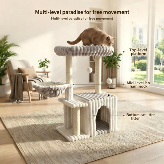 New Cat frame furniture Cat Climbing Tree with Cat Bed