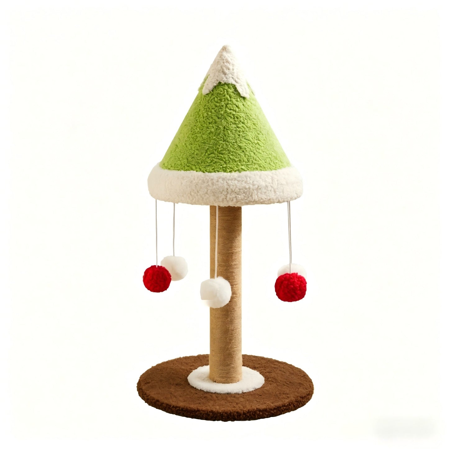 Vertical Cat Climbing Tree & Scratcher Cedar Sisal Scratching Post Dust-Free Cat Scratching Board & Toy