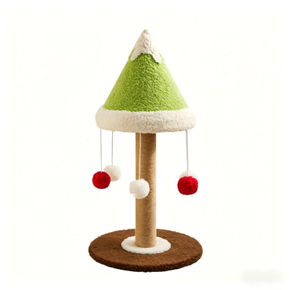 Vertical Cat Climbing Tree & Scratcher Cedar Sisal Scratching Post Dust-Free Cat Scratching Board & Toy