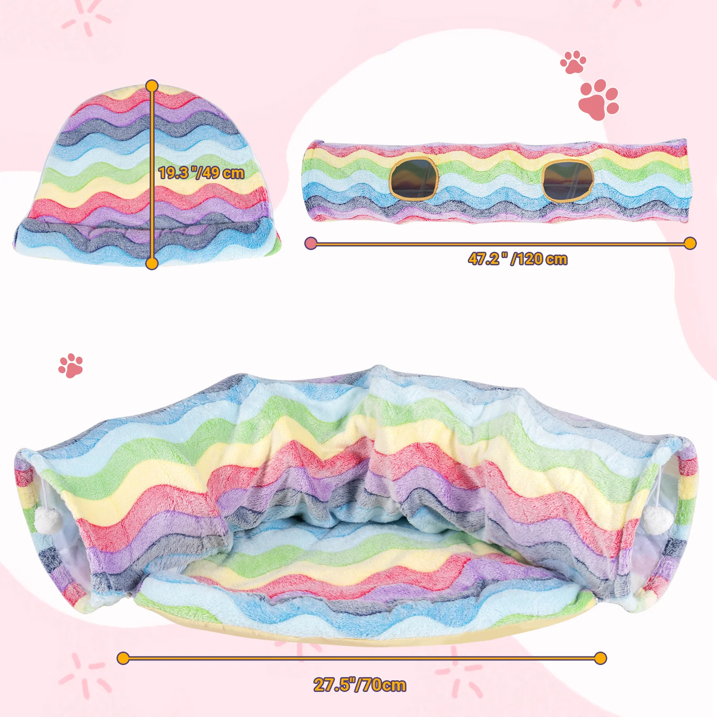 Durable Elves in the Rainbow Cat Tunnel Bark&Paw Lab