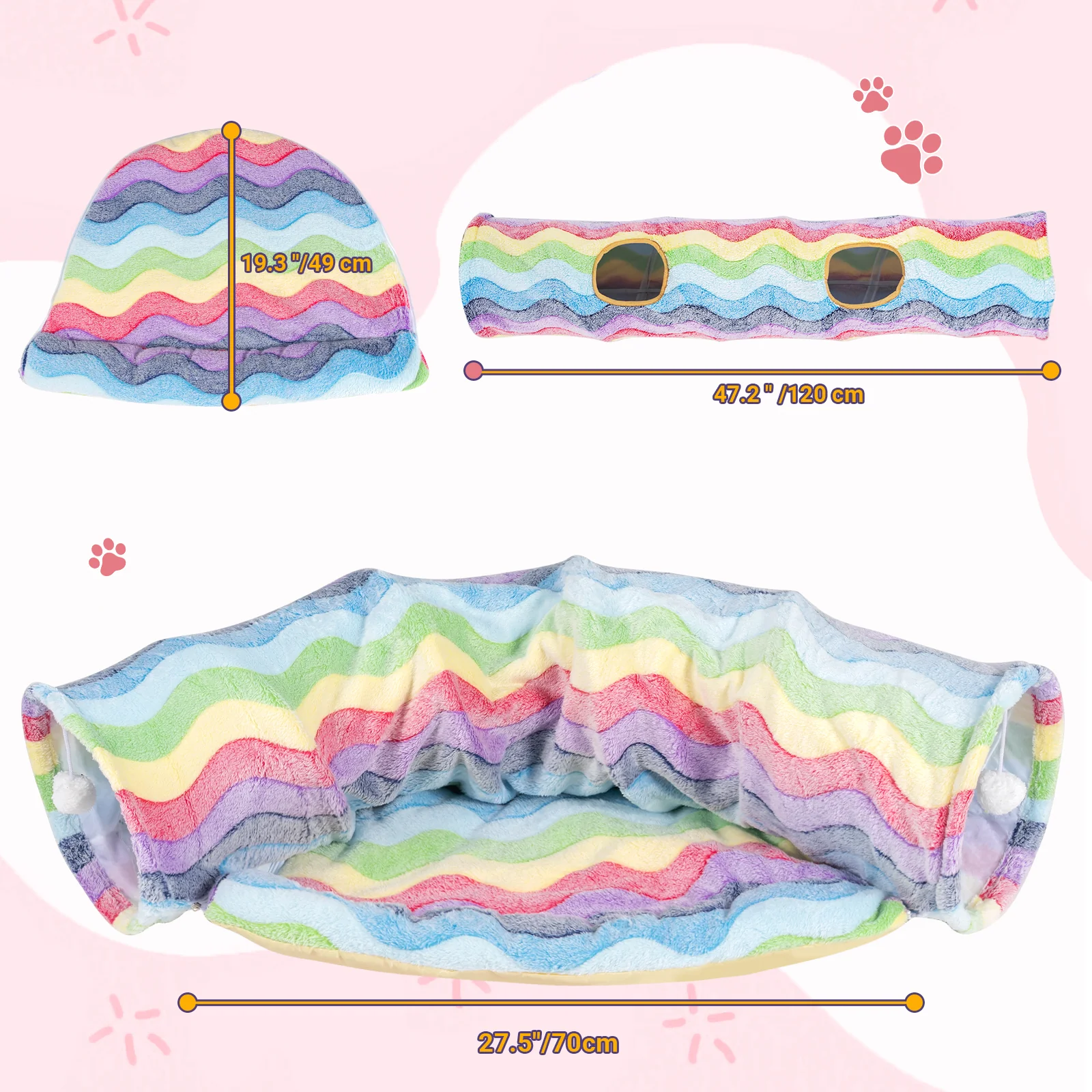 Durable Elves in the Rainbow Cat Tunnel Bark&Paw Lab
