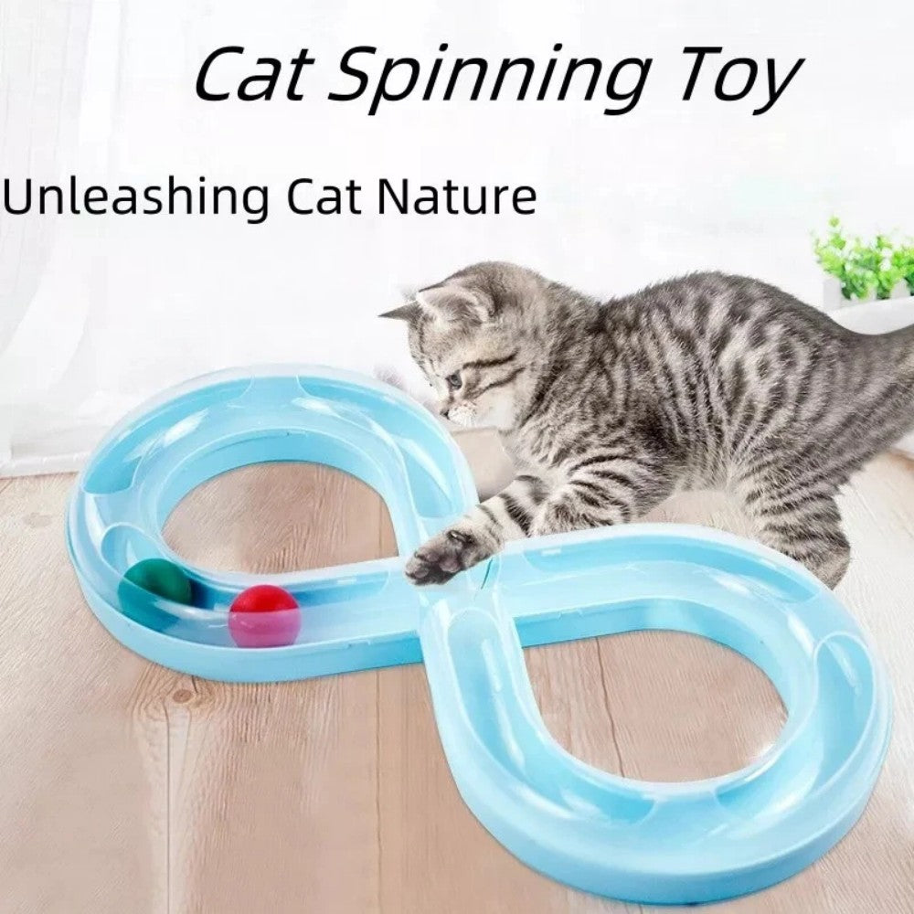 Self-Entertainment Play Mat Interactive Cat Turntable Track Teasing Cat Ball Bark&Paw Lab