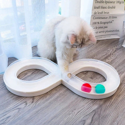 Self-Entertainment Play Mat Interactive Cat Turntable Track Teasing Cat Ball Bark&Paw Lab
