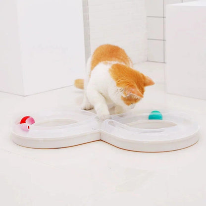 Self-Entertainment Play Mat Interactive Cat Turntable Track Teasing Cat Ball Bark&Paw Lab