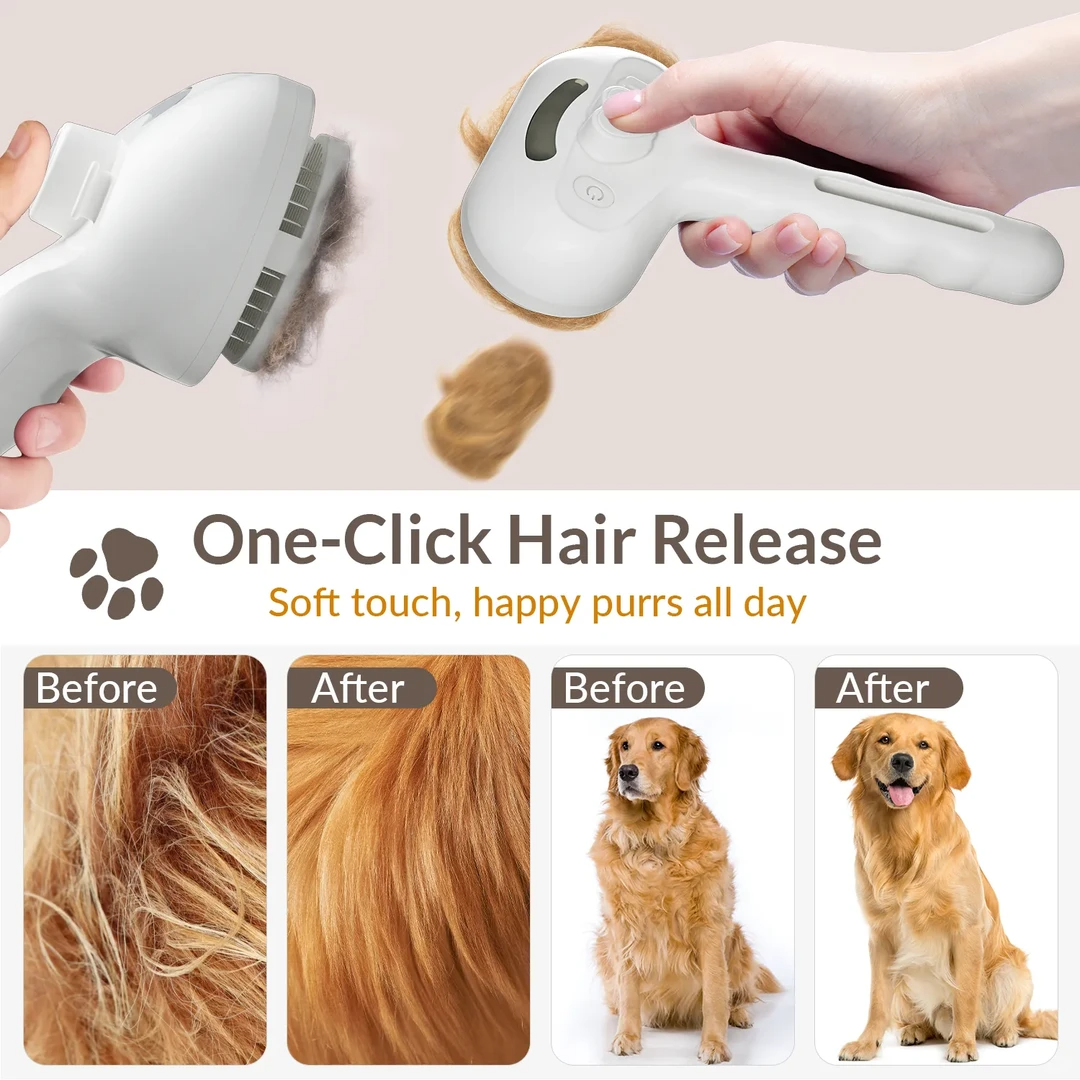 Safe Cool Mist 3 in 1 Massage Comb for Cats Dogs Removes Floating Hair Remover Cleaner