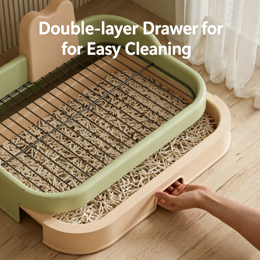 Iron Mesh Dog Toilet Anti-Step Poop Potty for Small Medium Dogs