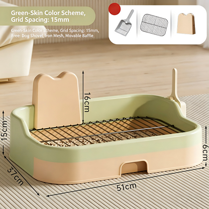 Iron Mesh Dog Toilet Anti-Step Poop Potty for Small Medium Dogs