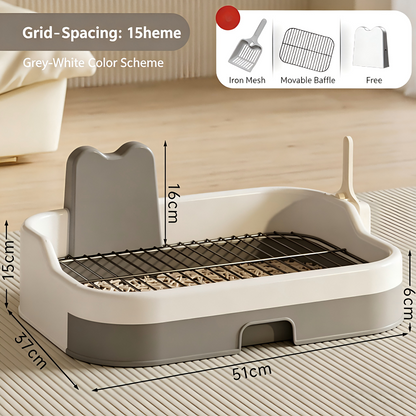 Iron Mesh Dog Toilet Anti-Step Poop Potty for Small Medium Dogs