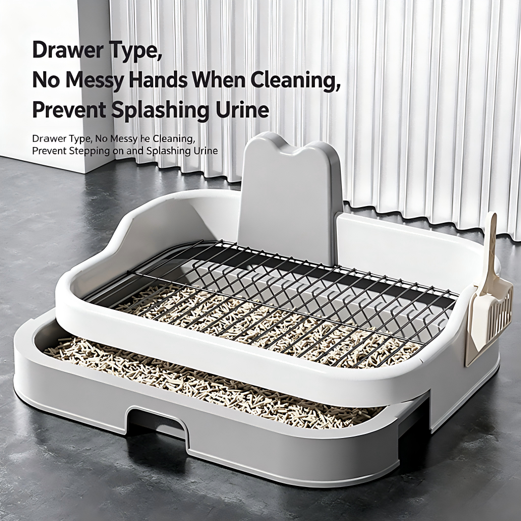 Iron Mesh Dog Toilet Anti-Step Poop Potty for Small Medium Dogs