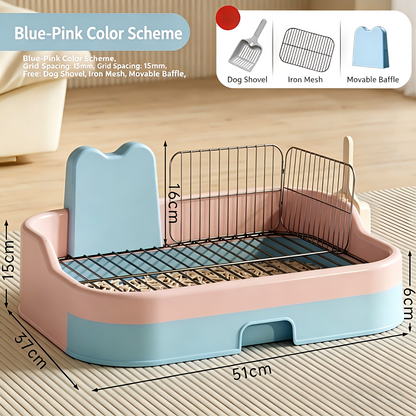 Iron Mesh Dog Toilet Anti-Step Poop Potty for Small Medium Dogs