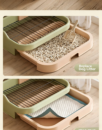 Iron Mesh Dog Toilet Anti-Step Poop Potty for Small Medium Dogs