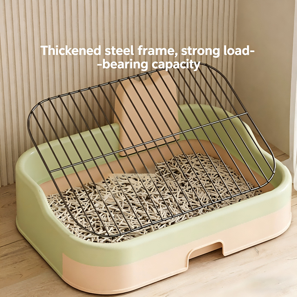 Iron Mesh Dog Toilet Anti-Step Poop Potty for Small Medium Dogs