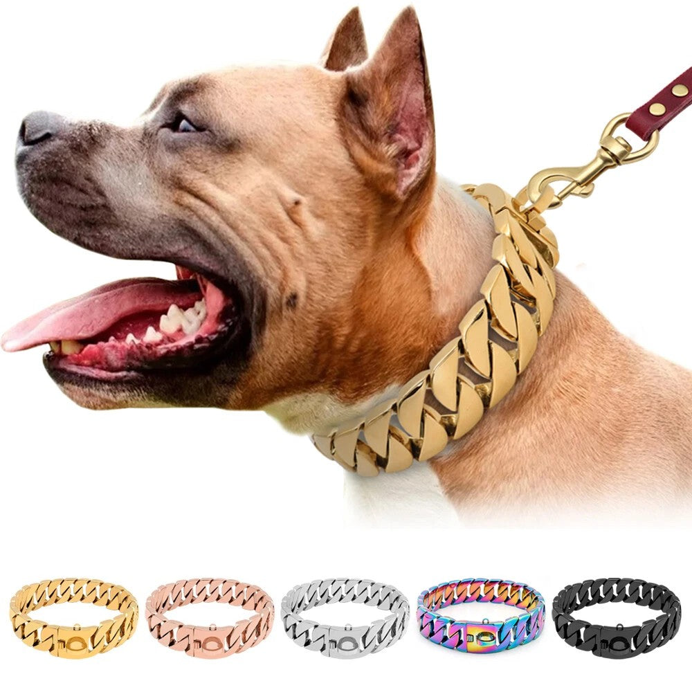 Stainless steel Dog chains durable necklace for pet