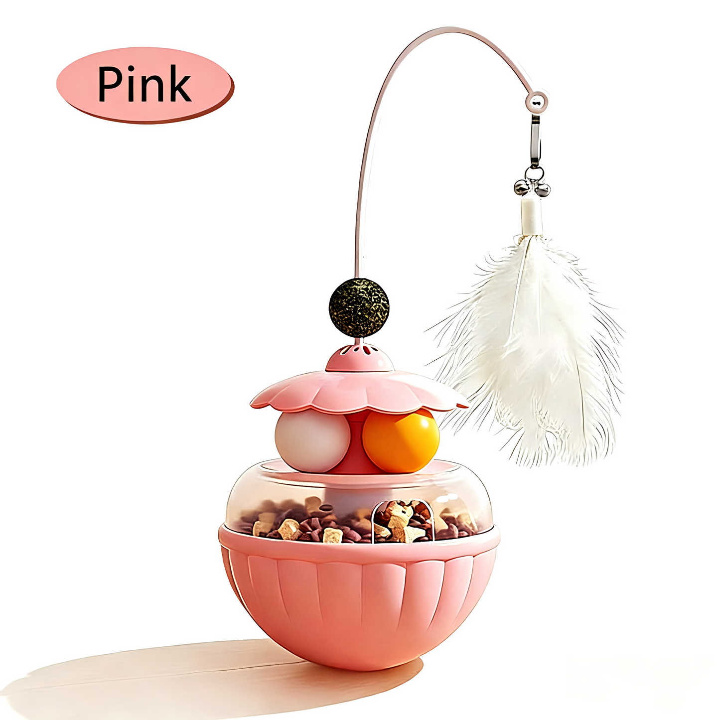 Cat Toy Self-Entertaining Duck Food Dispenser Pet Freeze-Dried Treat Launcher