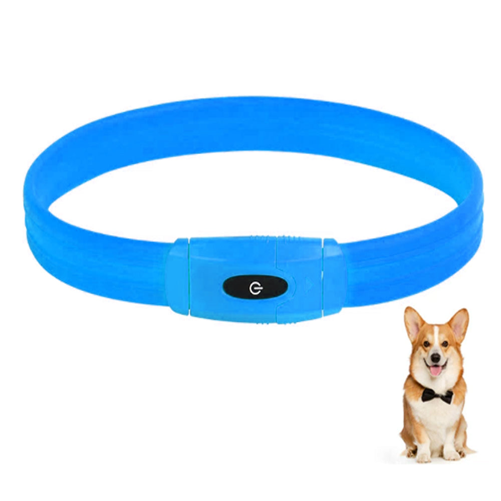 Custom Best-Selling Dog Collar with Walking Safety Light - Rechargeable LED Light-Up 7-Color Pet Glowing Collar with Flowing Light Bark&Paw Lab