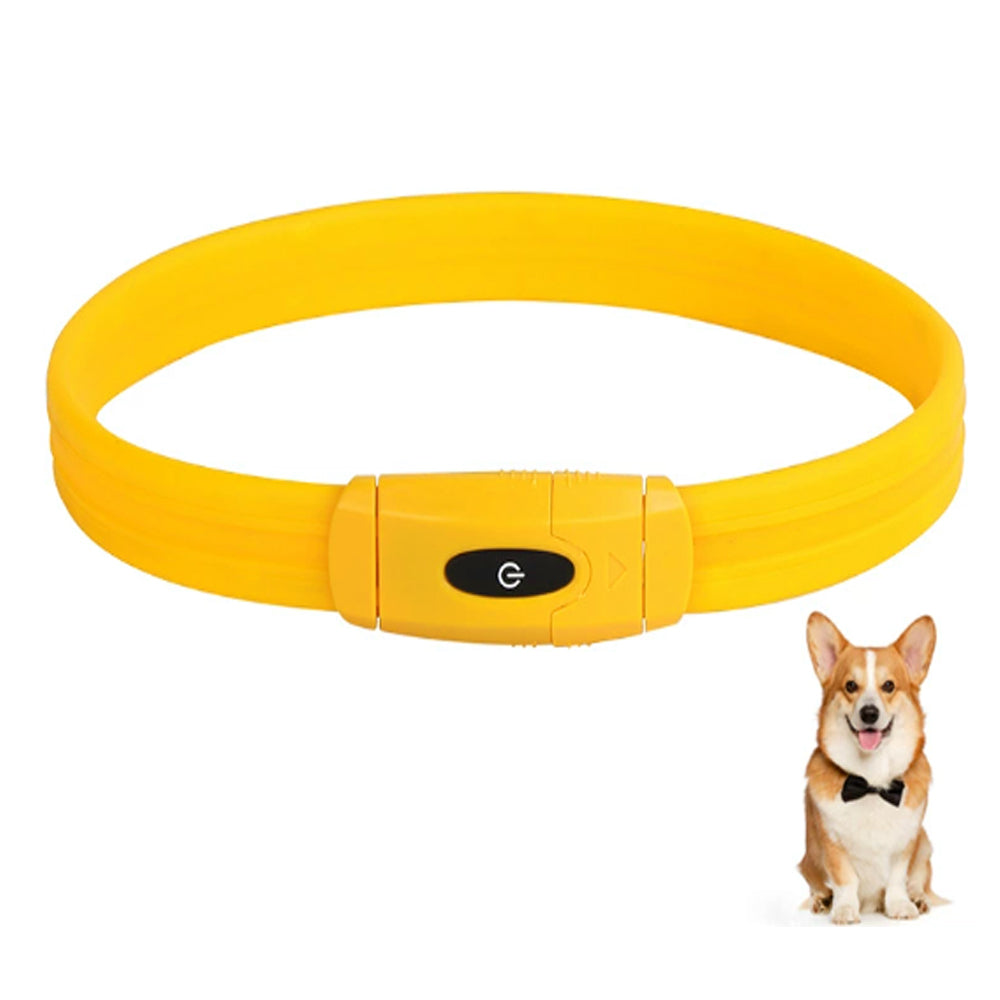 Custom Best-Selling Dog Collar with Walking Safety Light - Rechargeable LED Light-Up 7-Color Pet Glowing Collar with Flowing Light