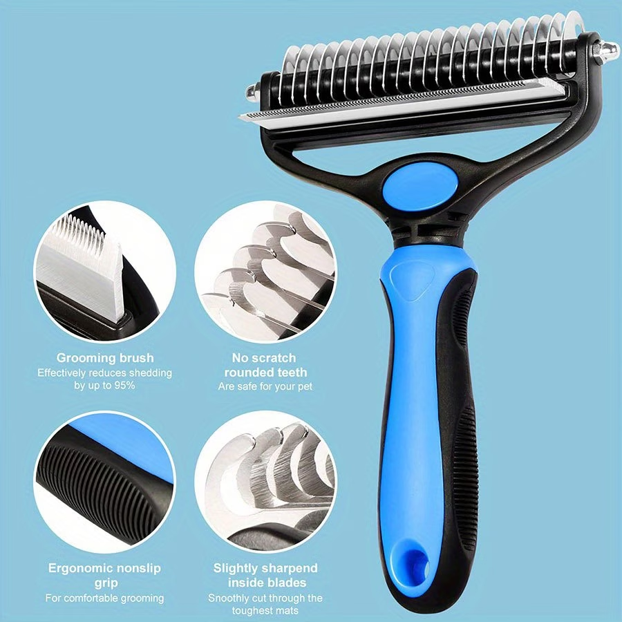 7 in 1 Pet Grooming Kits Dog&Cat Comb Deshedding Brush Nail Clipper with File Bath Brush Premium Pet Supplies