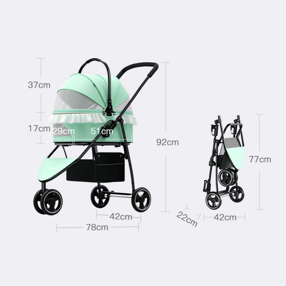 Outdoor Camping Pet Stroller for Cats and Dogs Bark&Paw Lab