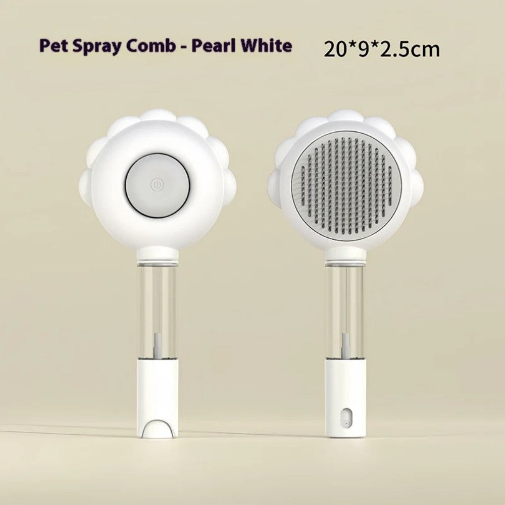 Self-Cleaning Pet Brush Comb with Spray Bark&Paw Lab
