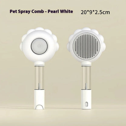 Self-Cleaning Pet Brush Comb with Spray Bark&Paw Lab