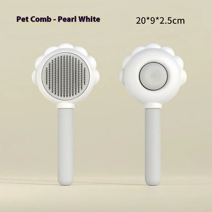 Self-Cleaning Pet Brush Comb with Spray Bark&Paw Lab