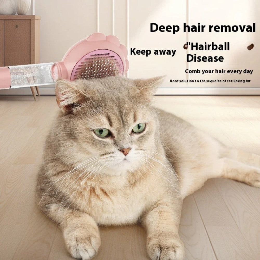 Self-Cleaning Pet Brush Comb with Spray