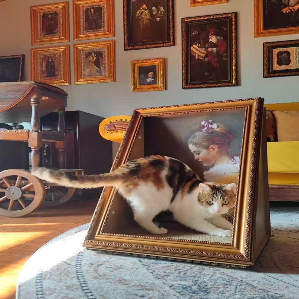 Artistic Style Oil Painting Cat Scratcher Bark&Paw Lab