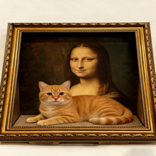 Artistic Style Oil Painting Cat Scratcher Bark&Paw Lab