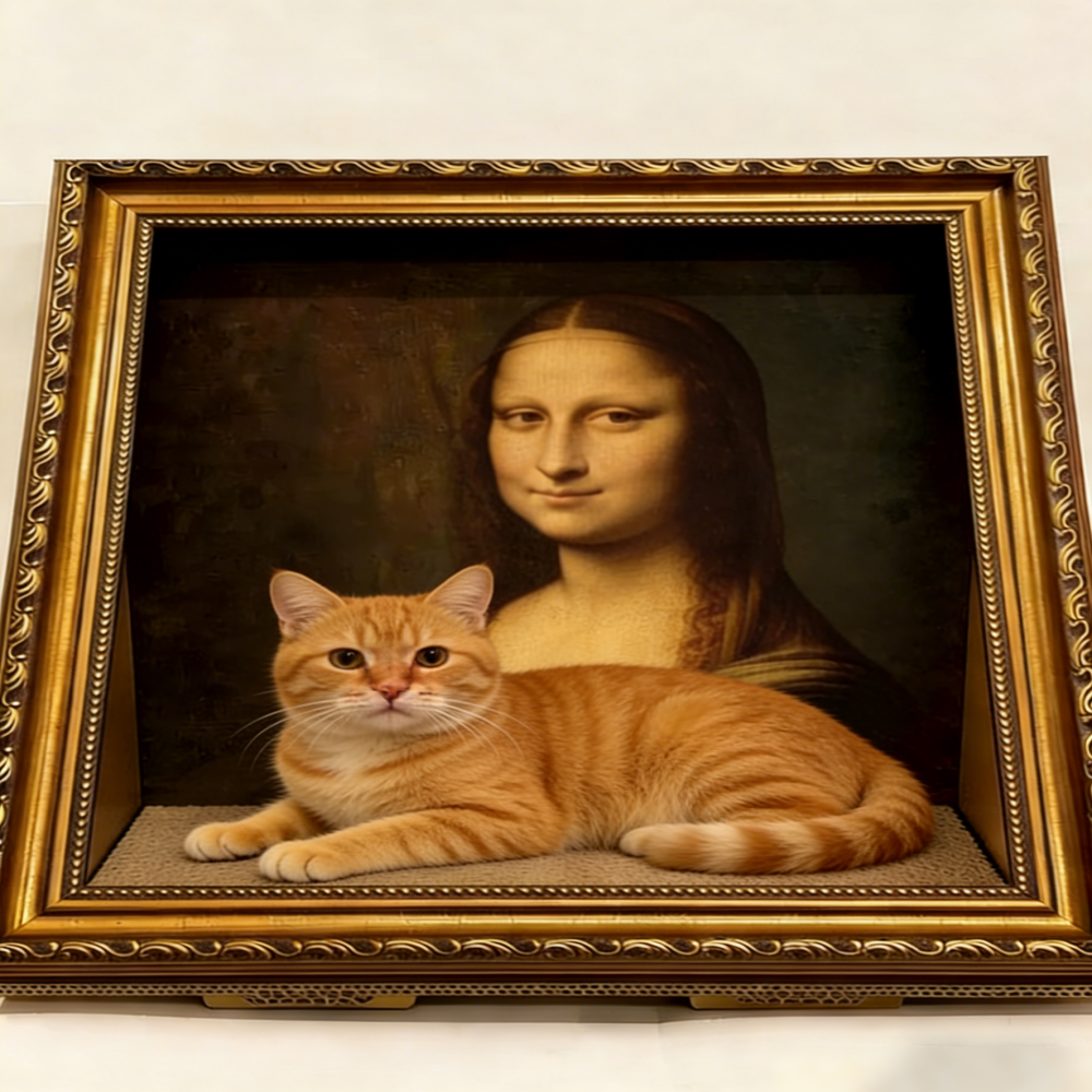 Artistic Style Oil Painting Cat Scratcher Bark&Paw Lab