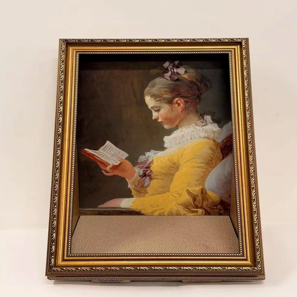 Artistic Style Oil Painting Cat Scratcher Bark&Paw Lab