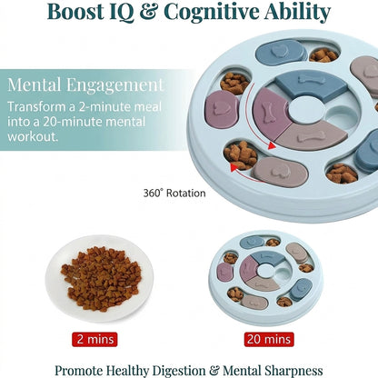 IQ Training Mental Enrichment Cat and Dog Treat Slow Feeeder Puzzle