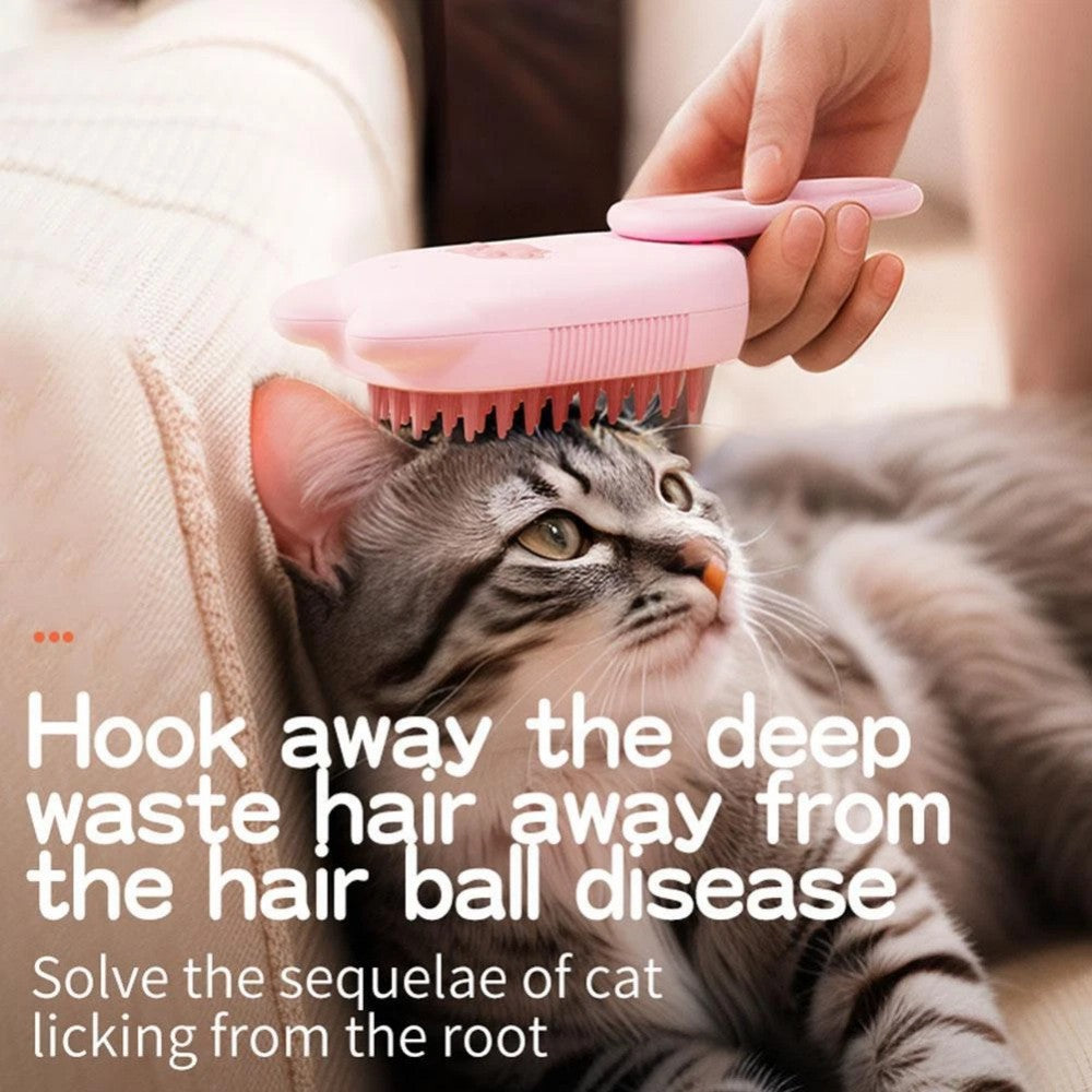 Self-cleaning pet grooming brush for dogs and cats
