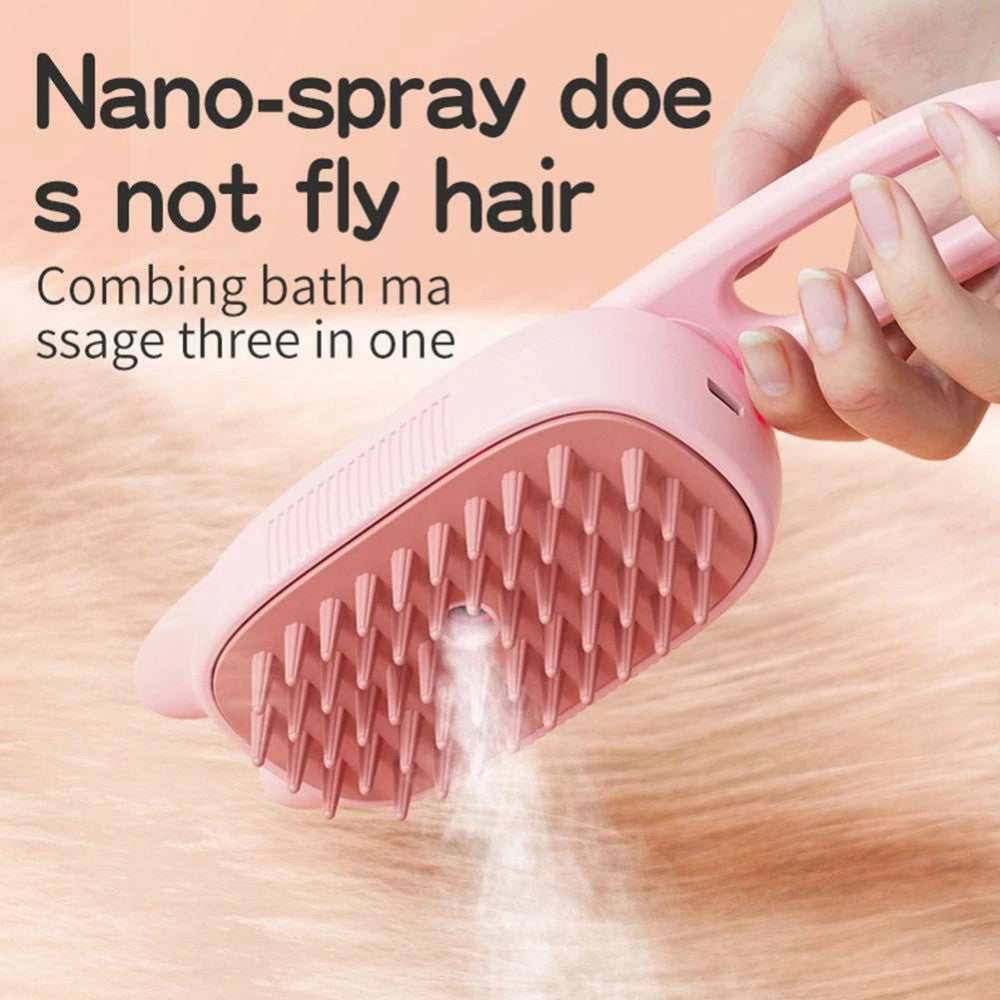 Self-cleaning pet grooming brush for dogs and cats