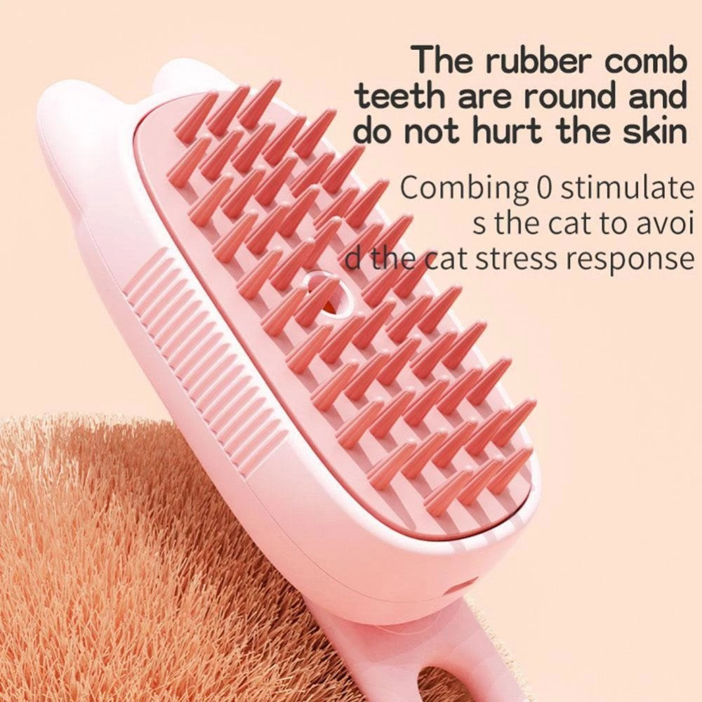 Self-cleaning pet grooming brush for dogs and cats