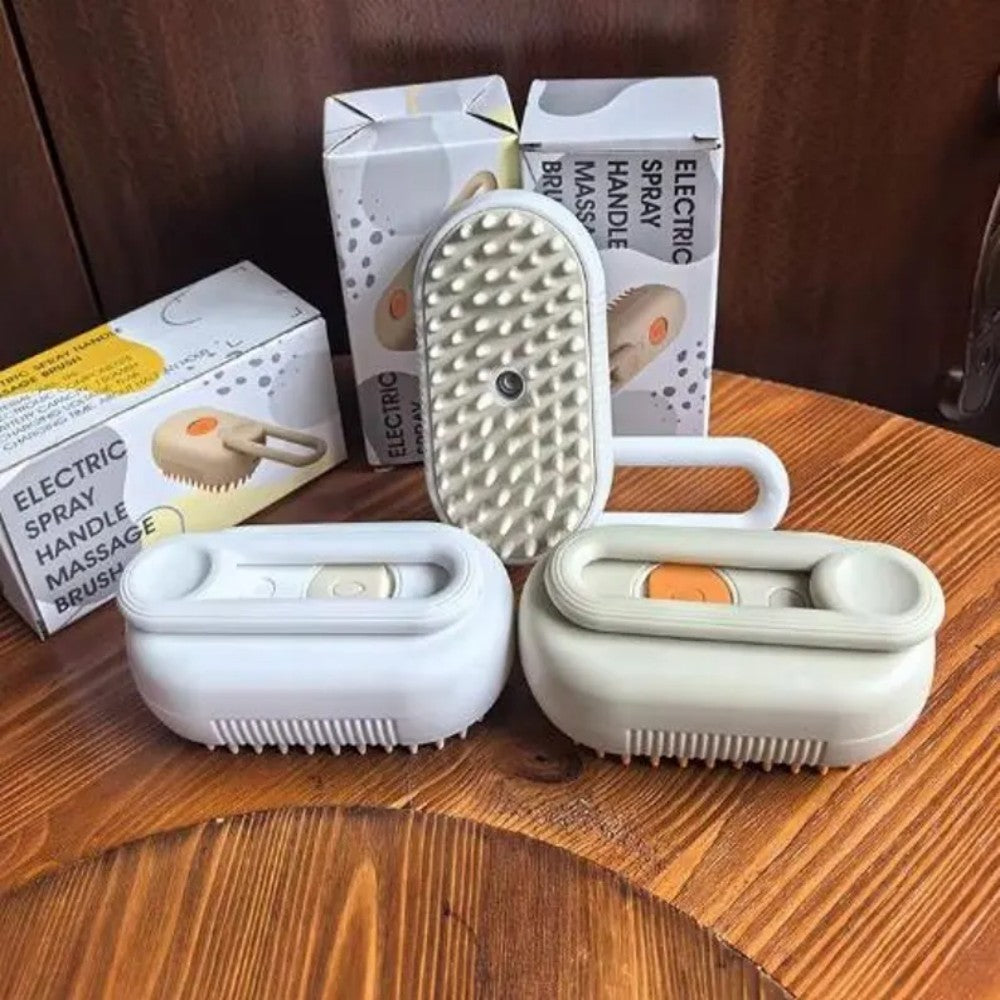 Cat and Dog Steam Brush Pet Grooming Tool Hair Shedding 3 in 1 Massage Combs Steam Brush Bark&Paw Lab