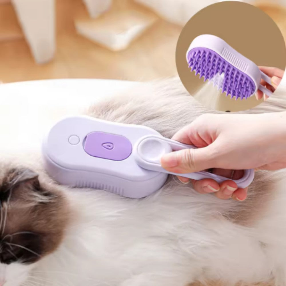 Cat and Dog Steam Brush Pet Grooming Tool Hair Shedding 3 in 1 Massage Combs Steam Brush