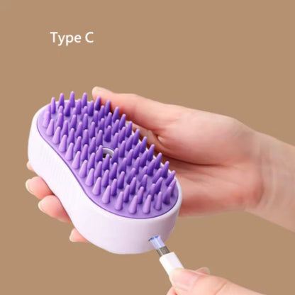 Cat and Dog Steam Brush Pet Grooming Tool Hair Shedding 3 in 1 Massage Combs Steam Brush Bark&Paw Lab