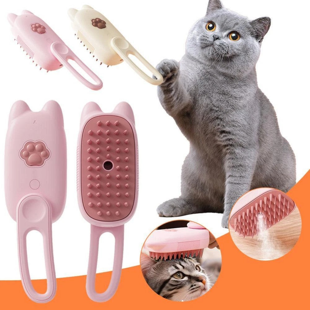 Self-cleaning pet grooming brush for dogs and cats